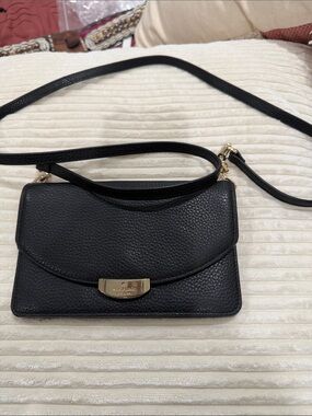 EUC Kate Spade Black Leather Crossbody Wallet Bag